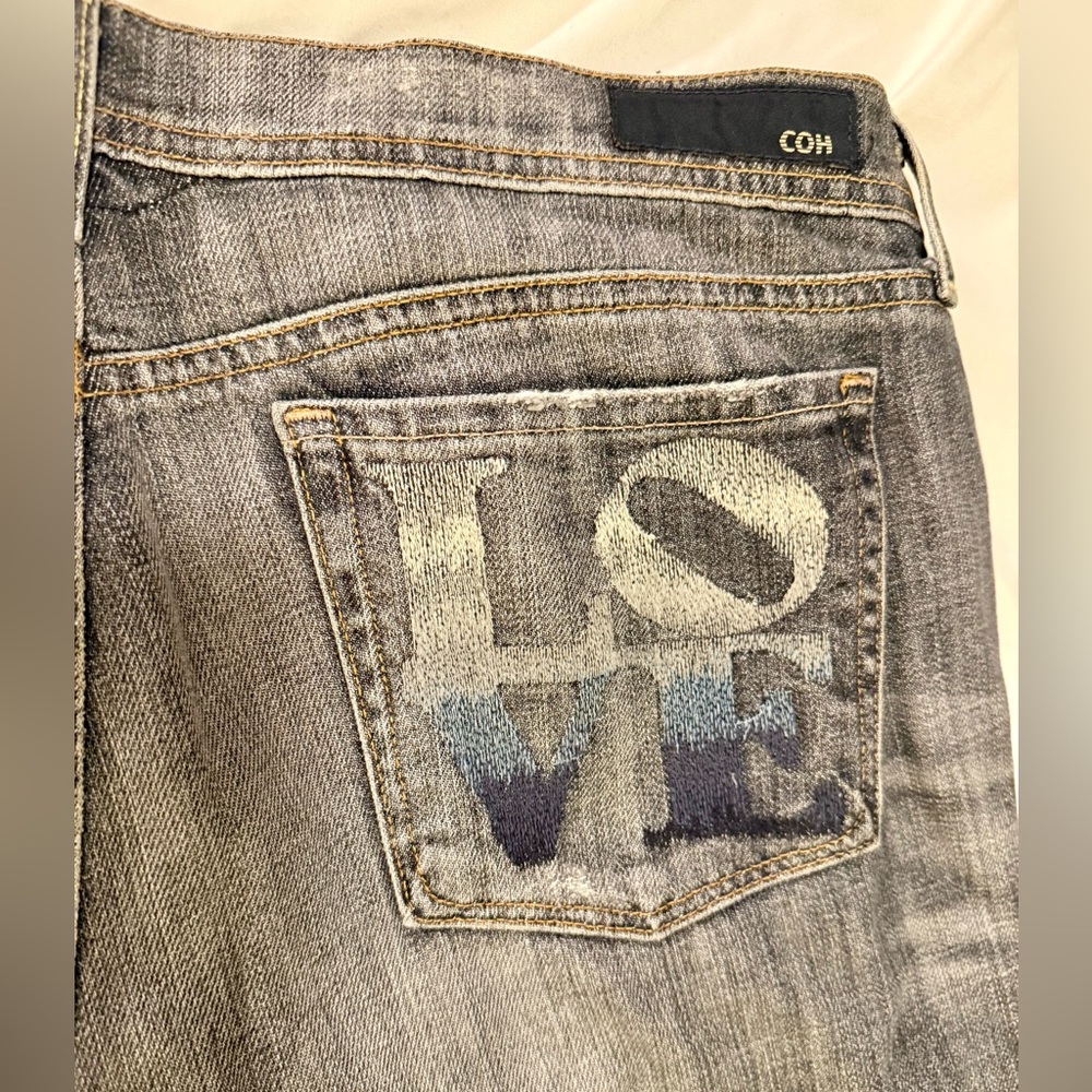 Citizens of Humanity Love Embroidered Ankle Length Gray Jeans EEUC Size 31